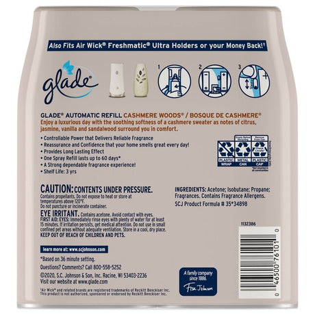 Glade Automatic Refill 6.2-oz Cashmere Woods Refill Air Freshener (2-Pack)