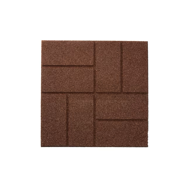 Rubberific 16-in L x 16-in W x 0.75-in H Square Brown Rubber Paver