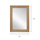 allen + roth 32-in W x 44-in H Natural Wood Polished Wall Mirror