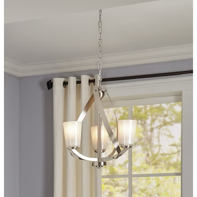 Kichler Layla 3-Light Brushed Nickel Modern/Contemporary Dry Rated Chandelier