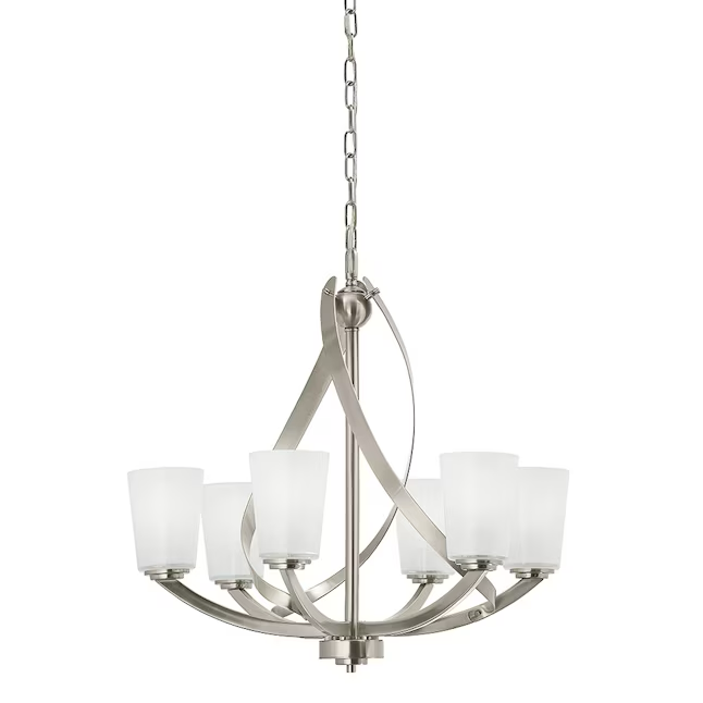 Kichler Layla 6-Light Brushed Nickel Transitional Dry Rated Chandelier