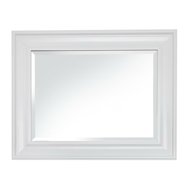 Style Selections 21.5-in W x 27.5-in H White Beveled Wall Mirror