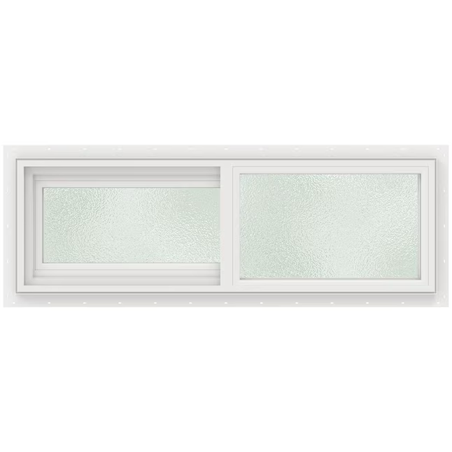 JELD-WEN V-2500 35-1/2-in x 11-1/2-in x 3-in Jamb Left-operable Vinyl White Sliding Window Full Screen Included