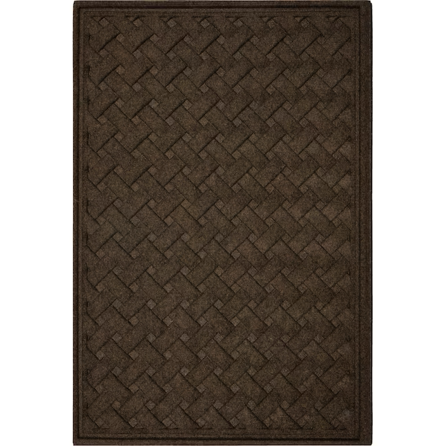 Project Source 3-ft x 5-ft Chocolate Recycled Rubber Rectangular Outdoor Decorative Welcome Utility Mat