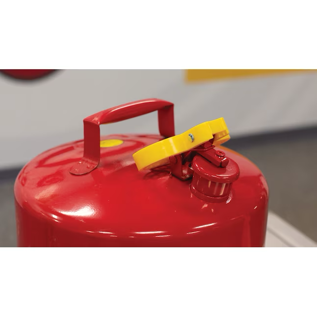 Eagle 5-Gallon Red Metal Gas Can with Flex Funnel Nozzle, Self-Venting Spout - UL Listed, OSHA Compliant