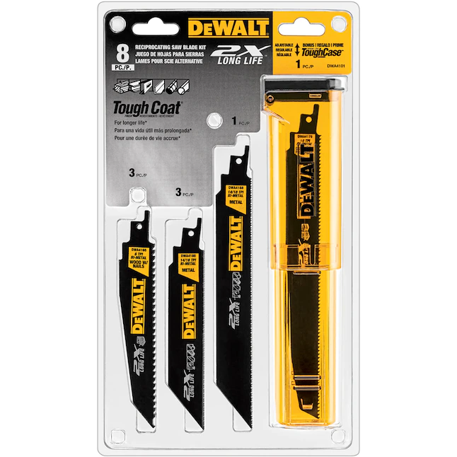 DeWalt 2X Bi-metal-TPI Wood/Metal Cutting Demolition Reciprocating Saw Blade (8-Pack)