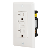 EZ-FLO 20-AMP 125-Volt Duplex Tamper Resistant Self-Test Slim GFCI outlet with LED Indicator and Wall Plate in White