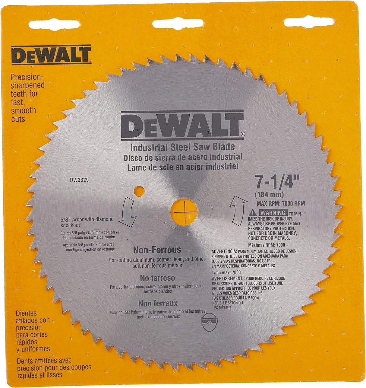 DeWalt Circular Saw Blade, 7 1/4 Inch, 68 Tooth, Metal Cutting