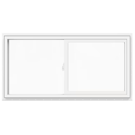 JELD-WEN V-2500 47-1/2-in x 23-1/2-in x 3-in Jamb Left-operable Vinyl White Sliding Window Full Screen Included