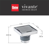 Oatey Vivante 4-in Stainless Steel Square Shower Drain with Tile-In Cover