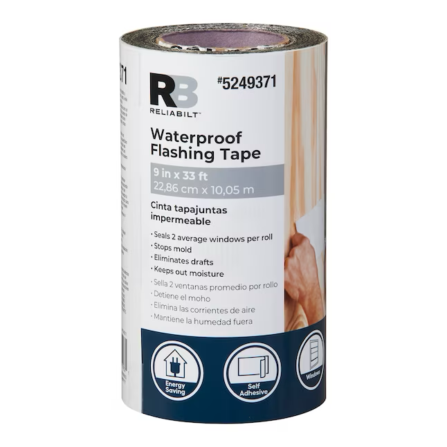 RELIABILT Self-adhesive Flashing Tape 9-in x 33-ft Rubberized Asphalt Roll Flashing
