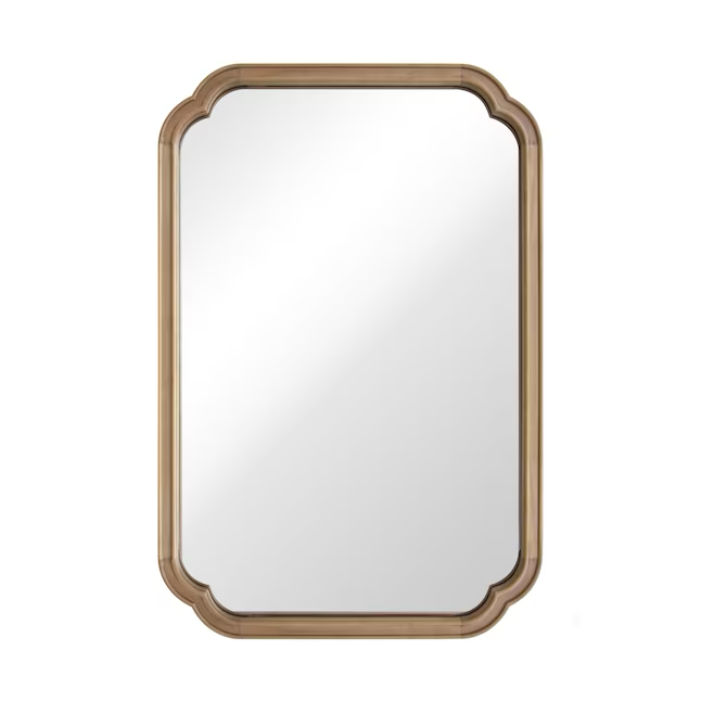 allen + roth 24-in W x 36-in H Natural Wood Polished Wall Mirror