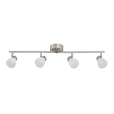 Allen + Roth 33.25-in 4-Light Brushed Nickel dimmable Integrated Modern/Contemporary Track Bar