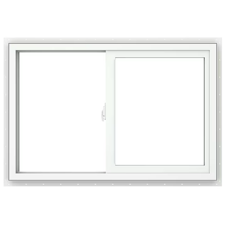 JELD-WEN V-2500 35-1/2-in x 23-1/2-in x 3-in Jamb Left-operable Vinyl White Sliding Window Full Screen Included
