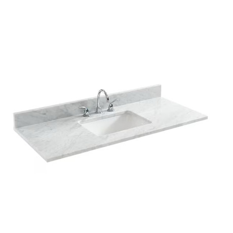 Allen + Roth Natural Carrara marble 49-in White Natural Marble Undermount Single Sink 3-Hole Bathroom Vanity Top