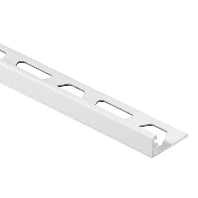 Schluter Systems Schiene 0.375-in W x 98.5-in L Matte White Textured Color-coated Aluminum L-angle Tile Edge Trim
