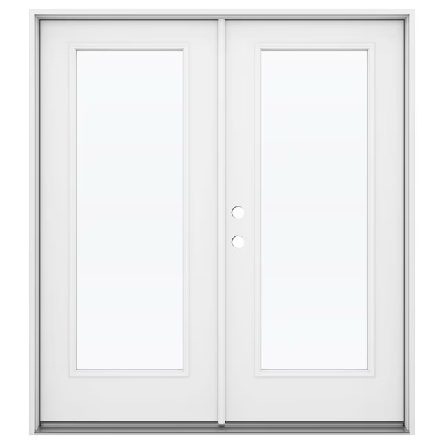 JELD-WEN 72-in x 80-in Low-e Primed Steel French Right-Hand Inswing Double Patio Door