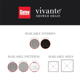 Oatey Vivante 4-in Stainless Steel Square Shower Drain with Square Pattern