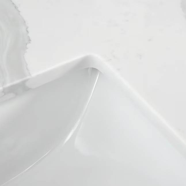 Allen + Roth Calacatta quartz 31-in White Quartz Undermount Single Sink 3-Hole Bathroom Vanity Top