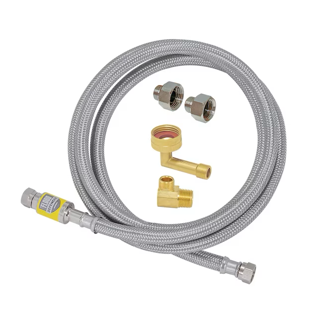 Eastman 6-ft 3/8-in Compression Inlet x 3/8-in Compression Outlet Braided Stainless Steel Dishwasher Connector