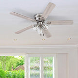 Portage Bay Ceiling 52" Renton Brushed Nickel Indoor Fan with Clear 3 Light LED