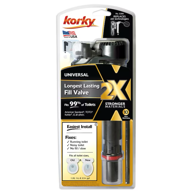 Korky 2X 2-in Universal Adjustable Toilet Fill Valve
