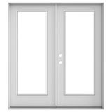 JELD-WEN 72-in x 80-in Low-e Primed Fiberglass French Right-Hand Inswing Double Patio Door