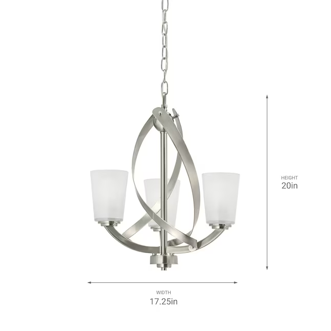 Kichler Layla 3-Light Brushed Nickel Modern/Contemporary Dry Rated Chandelier