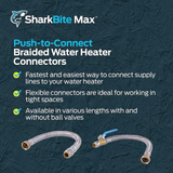 SharkBite Max 18-in 3/4-in Push-to-connect Inlet x 3/4-in Fip Outlet Braided Stainless Steel Water Heater Connector