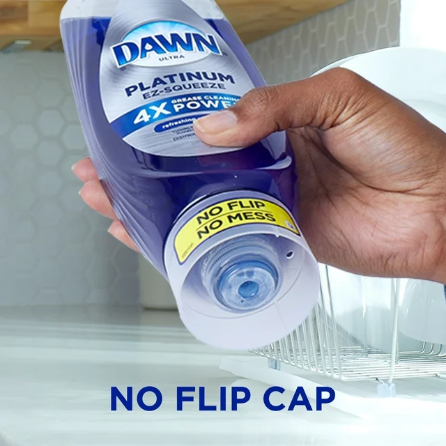 Dawn EZ-Squeeze Platinum Dishwashing Liquid Dish Soap, Refreshing Rain Scent (22 fl. oz.)
