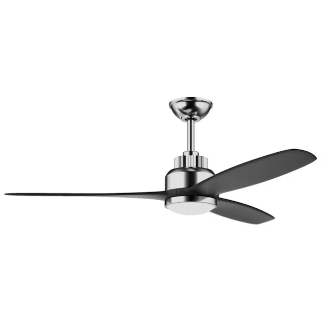 Harbor Breeze The Stokes 52-in Brushed Nickel Color-changing Integrated LED Indoor Ceiling Fan with Light and Remote (3-Blade)