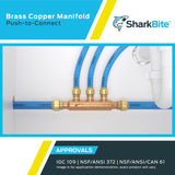 SharkBite 3/4 in. x 1/2 in. Push-to-Connect Copper 4-Port Closed Manifold Fitting