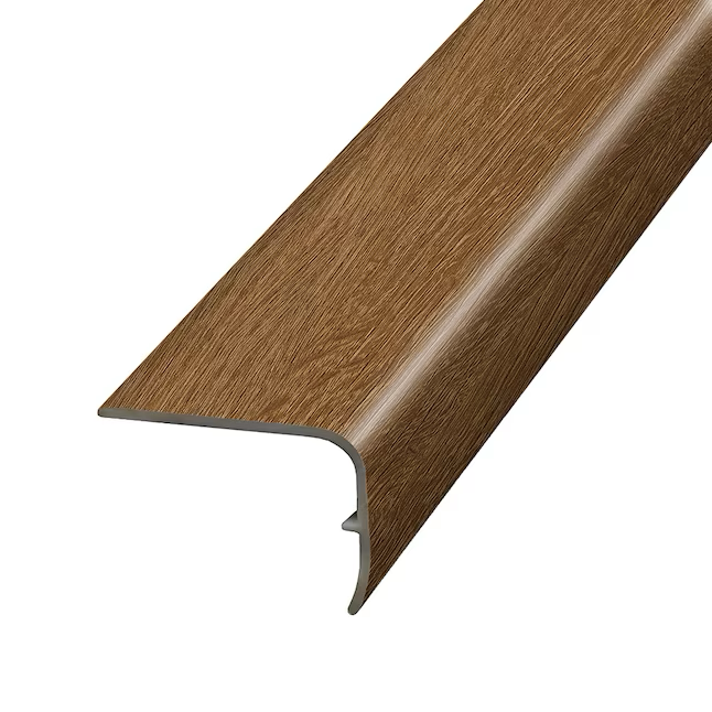 Project Source 1.88-in x 78.7-in x 1.32-in Pecan Finished Vinyl Overlap Stair Nosing