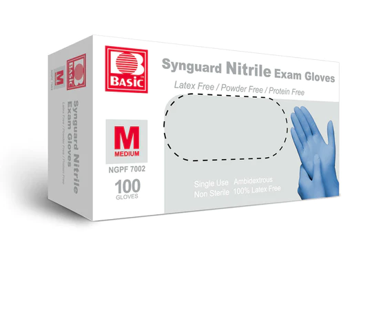 Synguard Nitrile Exam Gloves (Medium, 100-Pack)