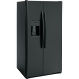 GE 25.3-cu ft Side-by-Side Refrigerator with Ice Maker, Water and Ice Dispenser (Black)