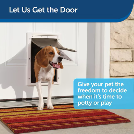 PetSafe 12-1/2-in x 19-3/4-in White Plastic Large Dog/Cat Door for Entry Door