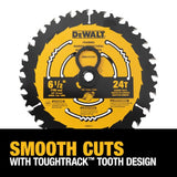 DeWalt 6-1/2-in 24-Tooth Rough Finish Tungsten Carbide-tipped Steel Circular Saw Blade