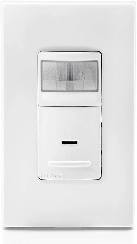 Leviton IPS06-1LW Decora Motion Sensor In-Wall Switch, Auto-On, 5A, Single Pole or 3-Way, White