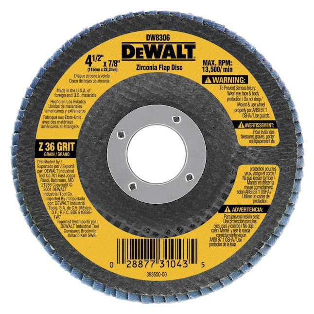 DeWalt 4.5-in Zirconia 36-Grit Flap Disc