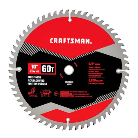 CRAFTSMAN 10-in 60-Tooth Fine Finish Carbide Miter/Table Saw Blade