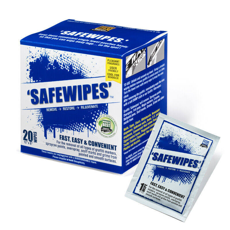 World's Best Safewipes Graffiti Remover - 20 Pack