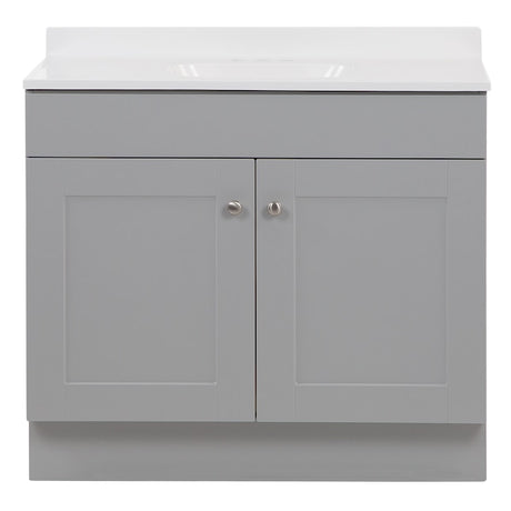 Project Source 36" Gray Single Sink Bathroom Vanity with Cultured Marble Top