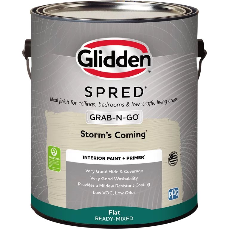 Glidden Spred Grab-N-Go Interior Wall Paint, Storm's Coming, (Flat, 1-Gallon)