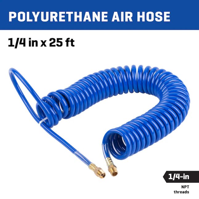 Kobalt 1/4-in x 25-Ft Polyurethane Recoil Air Hose