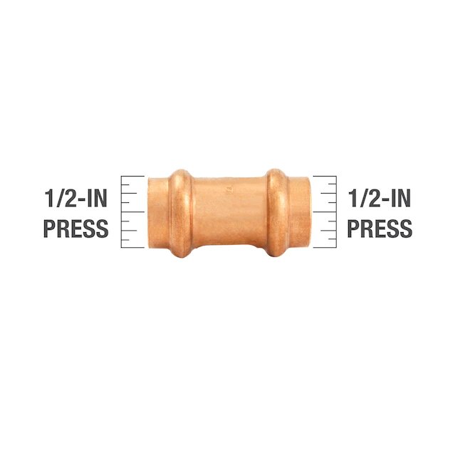1/2 in. x 1/2 in. Copper Press x Press Pressure Coupling with Stop