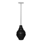 Korky 6-in Black Rubber Plunger with 14.25-in Handle
