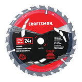 CRAFTSMAN 7-1/4-in 24-Tooth Rough Finish Carbide Circular Saw Blade