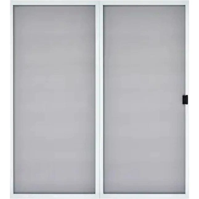 ReliaBilt 72-in x 80-in White Aluminum Hinged Curtain Screen Door