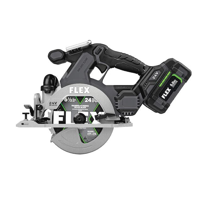 FLEX 24-volt 6-1/2-in Brushless Cordless Circular Saw Kit (1-Battery & Charger Included)