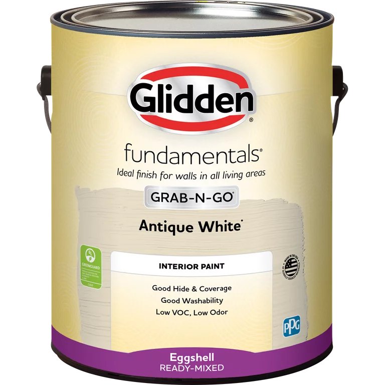 Glidden Fundamentals Grab-N-Go Interior Wall Paint, Antique White, (Eggshell, 1-Gallon)